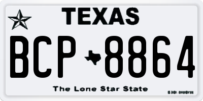 TX license plate BCP8864
