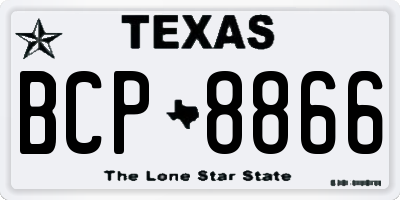 TX license plate BCP8866