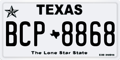 TX license plate BCP8868