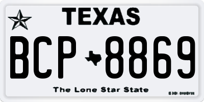 TX license plate BCP8869
