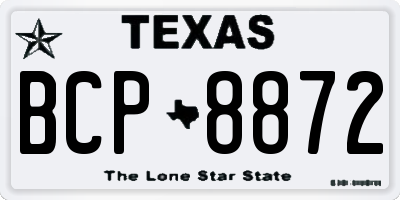 TX license plate BCP8872