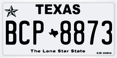 TX license plate BCP8873