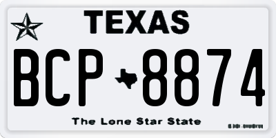 TX license plate BCP8874