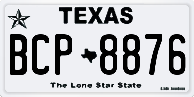 TX license plate BCP8876