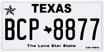 TX license plate BCP8877