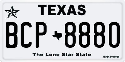 TX license plate BCP8880