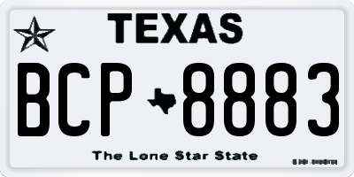 TX license plate BCP8883