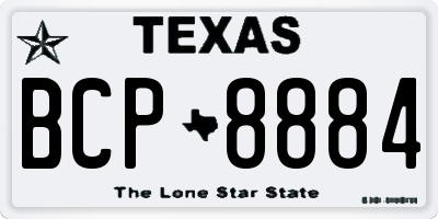 TX license plate BCP8884