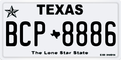 TX license plate BCP8886