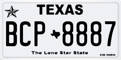 TX license plate BCP8887