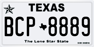 TX license plate BCP8889
