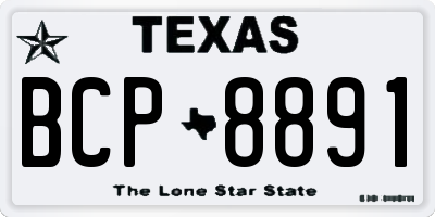 TX license plate BCP8891