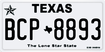 TX license plate BCP8893