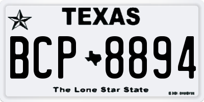 TX license plate BCP8894