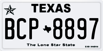 TX license plate BCP8897