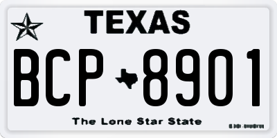 TX license plate BCP8901