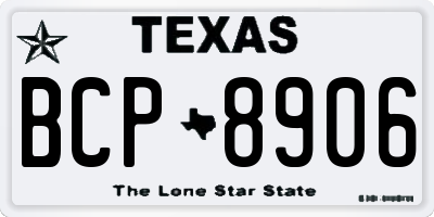 TX license plate BCP8906