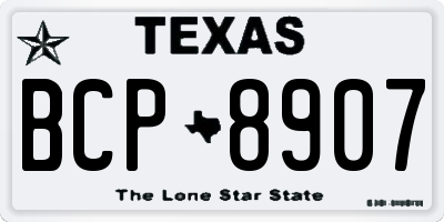 TX license plate BCP8907
