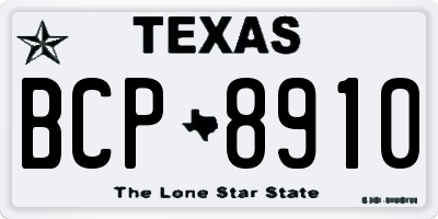 TX license plate BCP8910