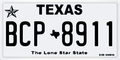 TX license plate BCP8911