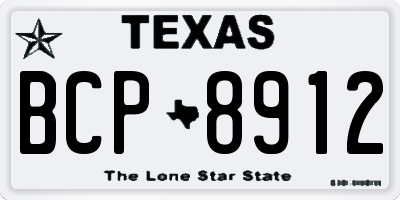 TX license plate BCP8912