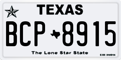 TX license plate BCP8915