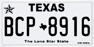TX license plate BCP8916