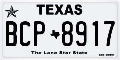 TX license plate BCP8917