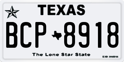 TX license plate BCP8918