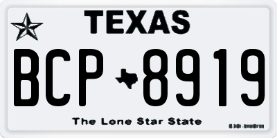 TX license plate BCP8919