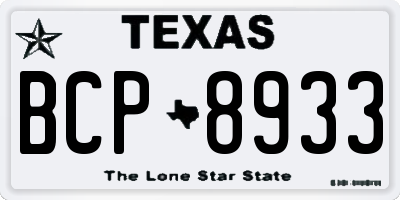 TX license plate BCP8933