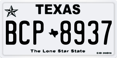 TX license plate BCP8937
