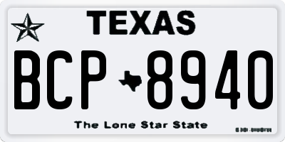 TX license plate BCP8940