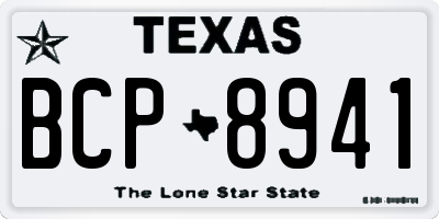 TX license plate BCP8941