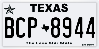TX license plate BCP8944