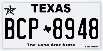 TX license plate BCP8948
