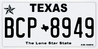 TX license plate BCP8949