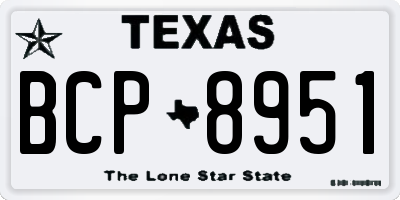 TX license plate BCP8951