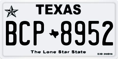 TX license plate BCP8952