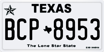 TX license plate BCP8953