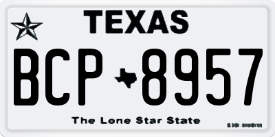 TX license plate BCP8957