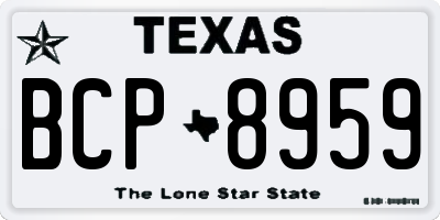 TX license plate BCP8959