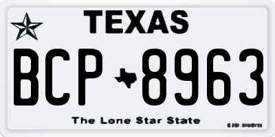 TX license plate BCP8963