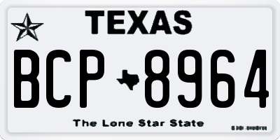 TX license plate BCP8964
