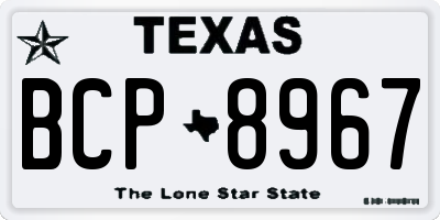 TX license plate BCP8967