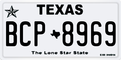 TX license plate BCP8969