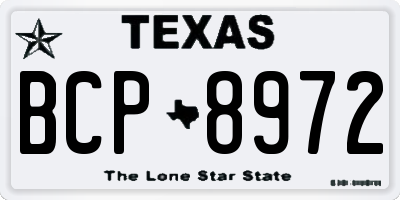 TX license plate BCP8972
