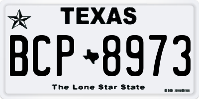 TX license plate BCP8973