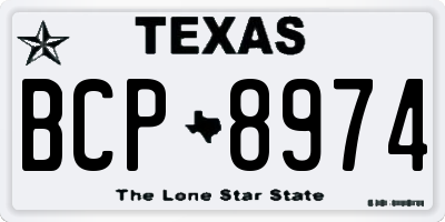 TX license plate BCP8974