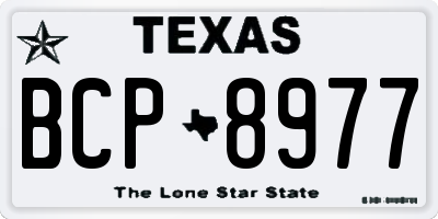 TX license plate BCP8977